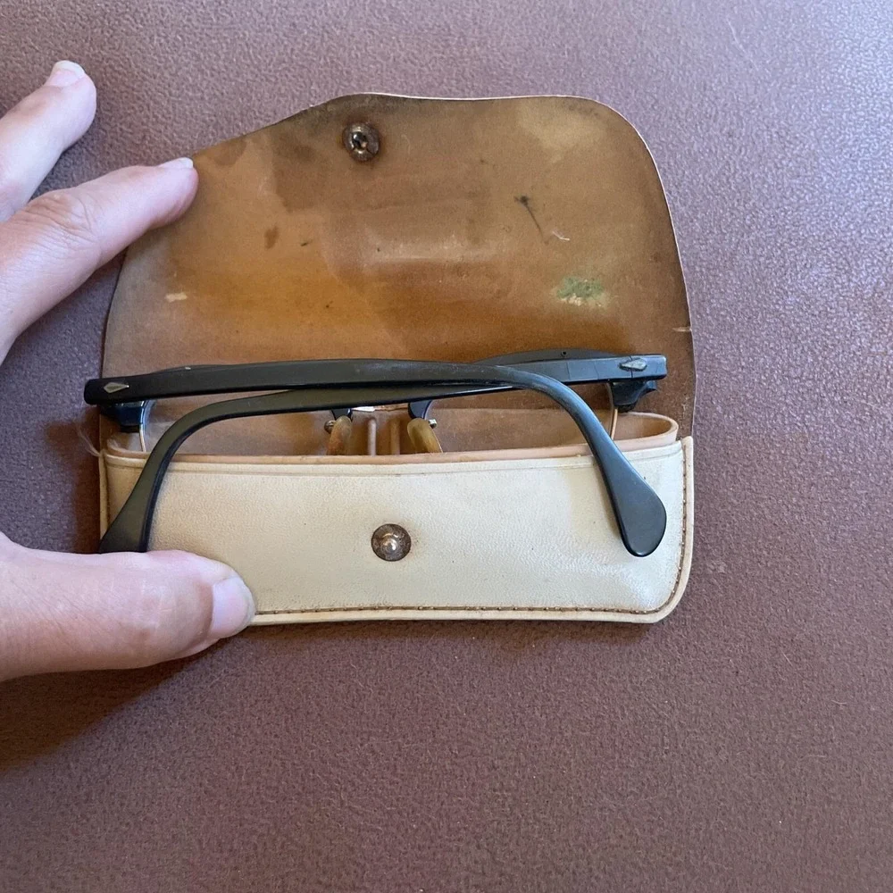 Vintage 50s 60s Childs Glasses Case bunny Carrot TV MCM Kids Holographic Reading